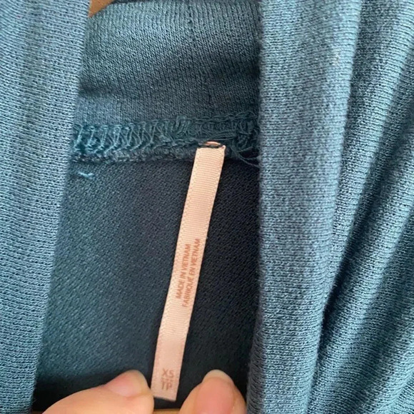 Free People Teal Turtleneck with Open Slit - Picture 6 of 10